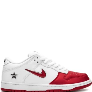 nike x supreme sb dunk low jewel swoosh red/white