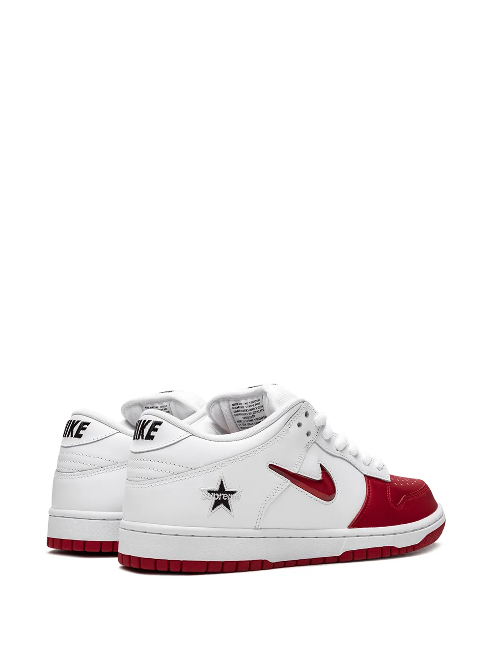 nike x supreme sb dunk low jewel swoosh red/white