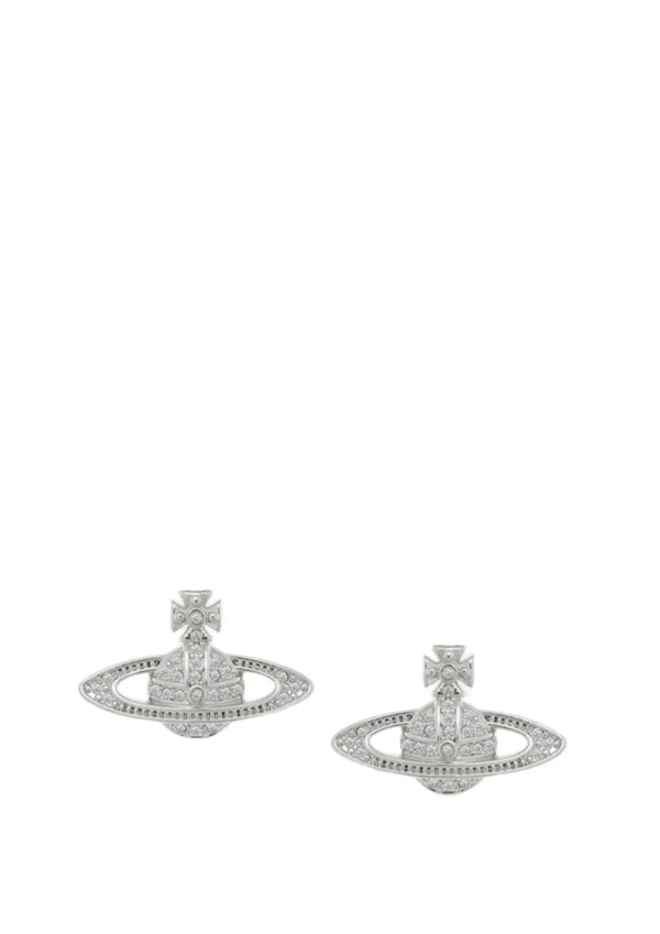 vivienne westwood mini bas relief earrings silver