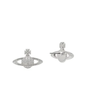 vivienne westwood mini bas relief earrings silver