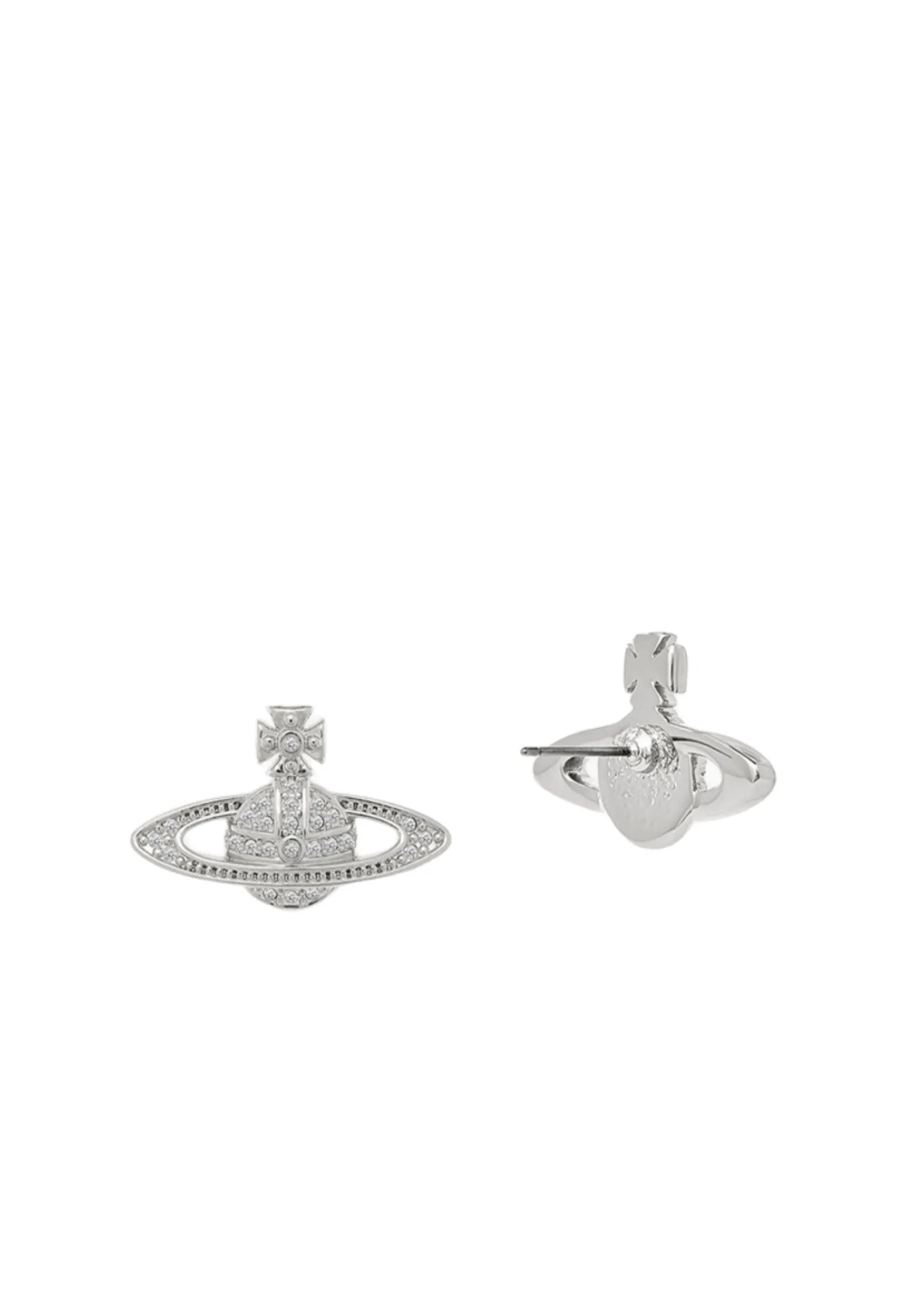 vivienne westwood mini bas relief earrings silver