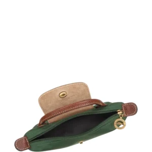longchamp le pliage pouch with handle green