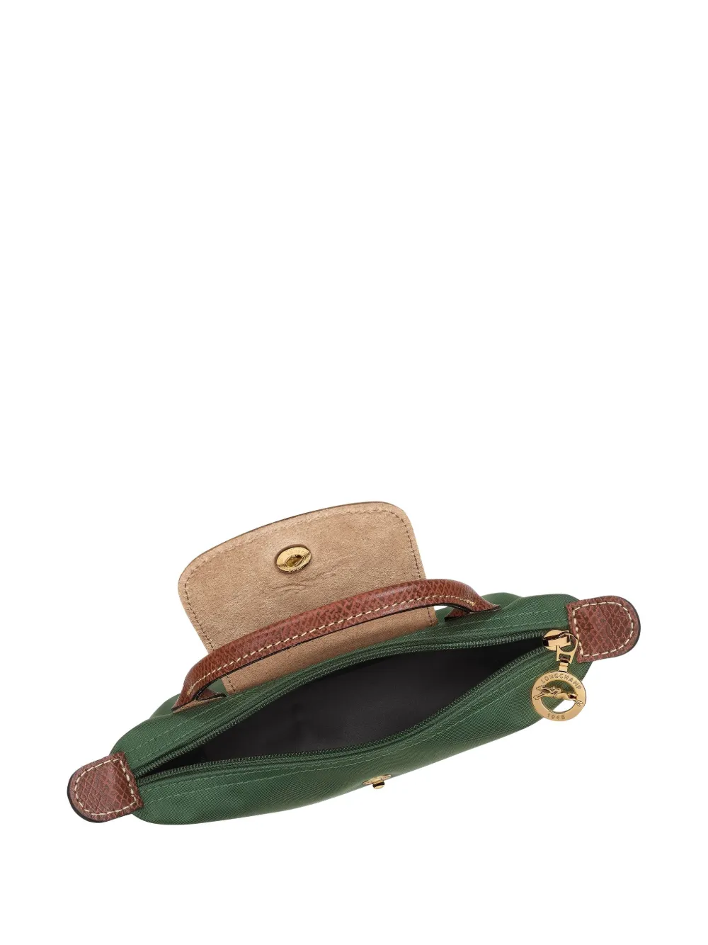 longchamp le pliage pouch with handle green