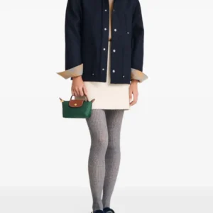 longchamp le pliage pouch with handle green