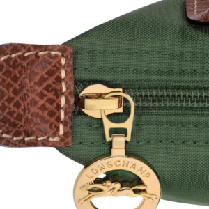 longchamp le pliage pouch with handle green