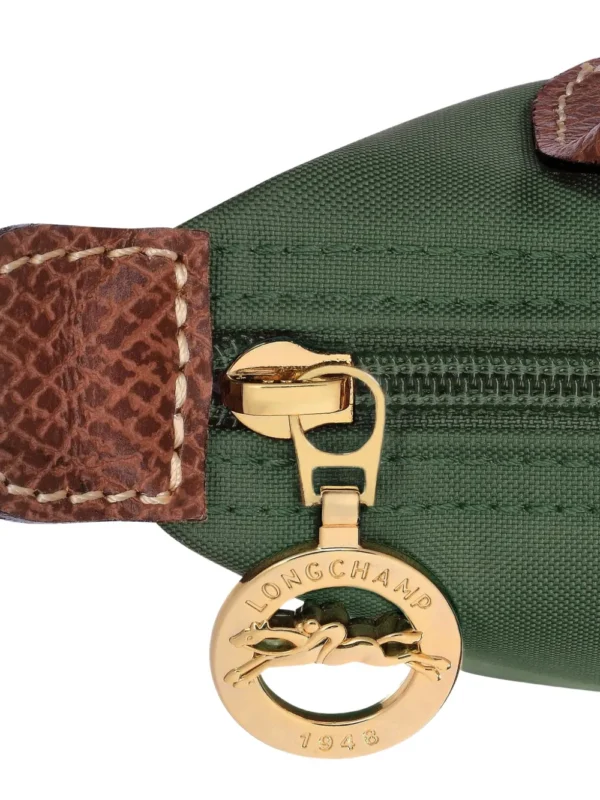 longchamp le pliage pouch with handle green