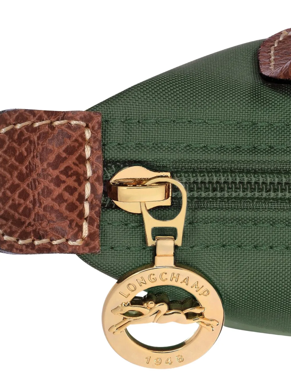 longchamp le pliage pouch with handle green