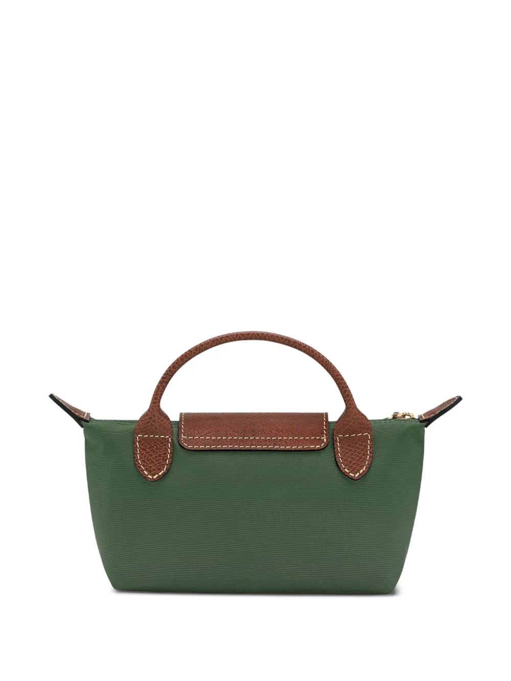 longchamp le pliage pouch with handle green