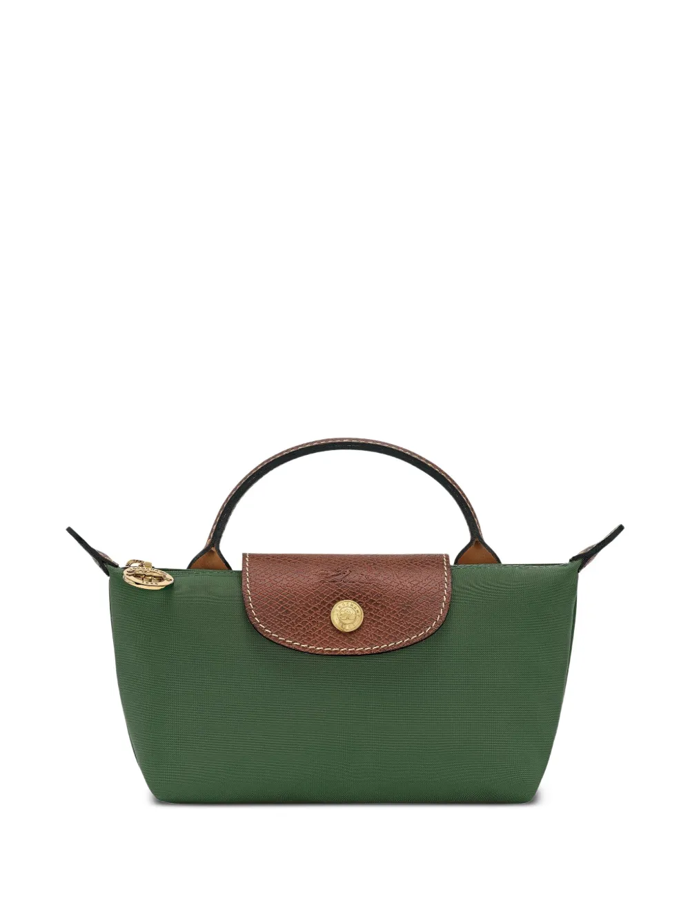 longchamp le pliage pouch with handle green