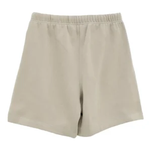 fear of god essentials logo embroidered shorts beige