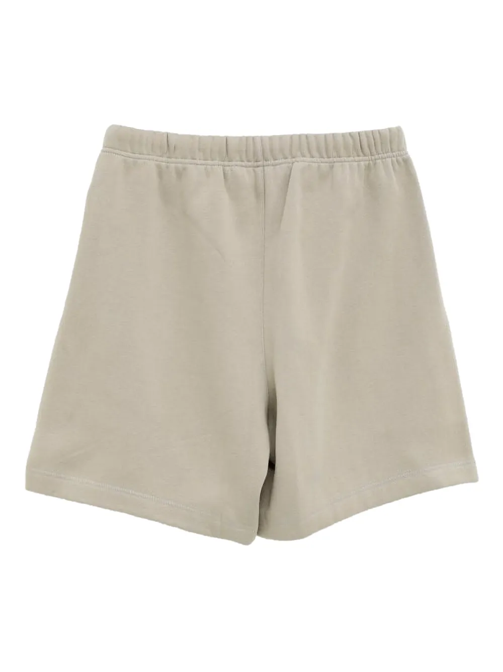 fear of god essentials logo embroidered shorts beige