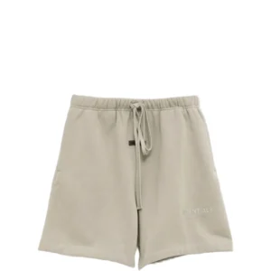 fear of god essentials logo embroidered shorts beige