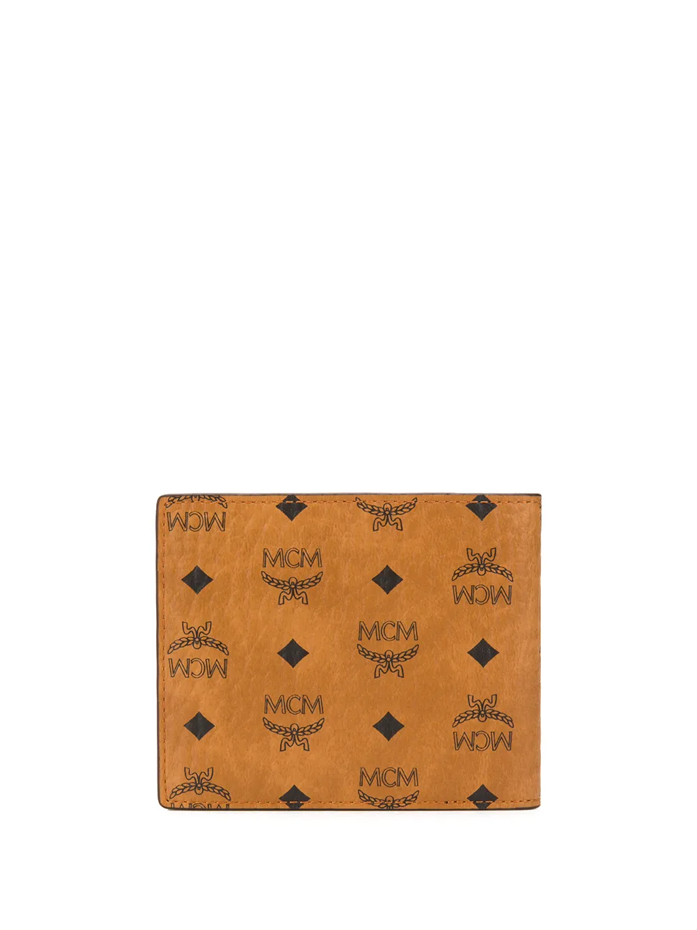 mcm small monogram print bi fold wallet