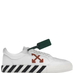 off white vulcanized low canvas white red arrow black