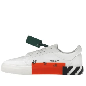 off white vulcanized low canvas white red arrow black