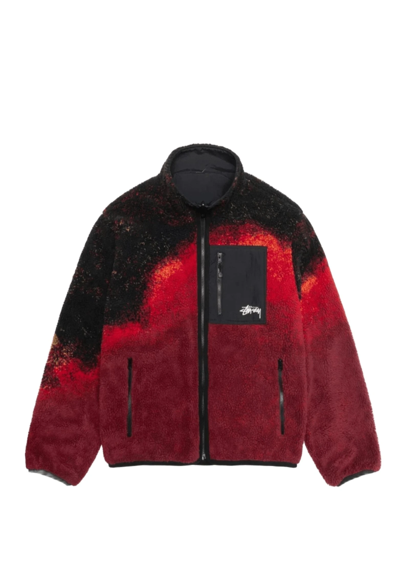 stussy sherpa reversible jacket lava